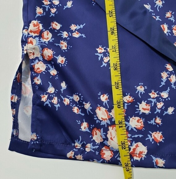 Morgan Lane Belted Robe with Long Sleeve and Pockets, Navy Floral, Size S/M - Picture 7 of 7